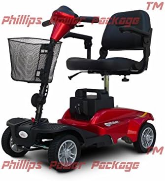 EV Rider - Mini Rider Compact Scooter - 4-Wheel - Metallic Red - with PHILLIPS IN HOME SERVICE POWER PACKAGE (3 years) - UP TO A $500 VALUE