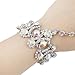 EVER FAITH 1920s Style Inspired Bracelet Adjustable Ring Set Iridescent Clear AB Crystal