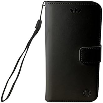 iPhone X Wallet Case By YmaFit: Stylish PU Leather Wallet Case - Fold able Phone Stand - Magnetic Cover - Attachable Wrist Strap for Convenience (Black)