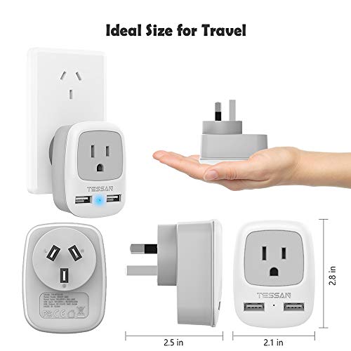 China Australia New Zealand Power Plug Adapter, TESSAN AU Travel