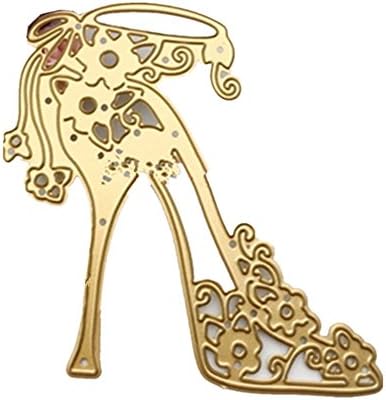Happy Birthday Gold Scrapbooking Die Cuts Card Album Craft Decoration Making Metal Embossing Scrapbooking DIY for Happy Birthday Wedding Gift (high-heels)