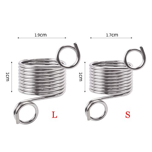 Jdesun 8 Pack Stainless Steel Yarn Guide Finger Ring Holder Knitting Thimble for Crochet Knitting Crafts Accessories Tool,2 Sizes