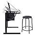 Tangkula Drafting Table Art & Craft Drawing Desk Art Hobby Folding Adjustable w/Stool and Drawers Craft Station (White with 3 Drawers)