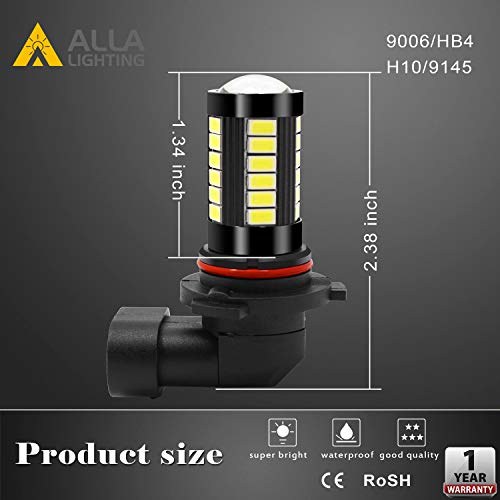 image for Alla Lighting 9006 LED Fog Light Bulbs 2800 Lumens Xtreme Super Bright
