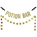 Gold Glitter Potion Bar Banner Halloween Hocus Pocus Banner, Halloween Potion Bar Decorations Potion Bar Sign Halloween Hocus Pocus Decorations