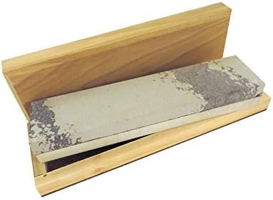 Natural Authentic Arkansas Combination Soft (Medium) and Hard (Fine) Knife Sharpening Bench Stone Whetstone 8" x 2" x 1" in Wood Box NWS-H/S8x2x1