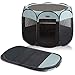 Pet Playpen for Indoor Cats and Small Dogs - 23” Tall x 30” Wide - Claw-Proof Mesh, Thick Zippered Foldable Pet Playpen - Travel Cat Kennel/Cat Crate with 10 Second Setup - Animal Playpen (Slate Gray)