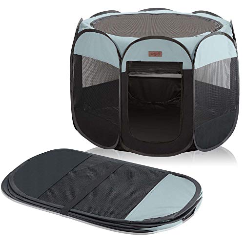 Easyology Cat Playpen for Indoor Cats - 23” Tall x 30” Wide - Claw-Proof Mesh, Thick Zippered Foldable Pet Playpen - Travel Cat Kennel/Cat Crate with 10 Second Setup - Animal Playpen - Thumbnail 4