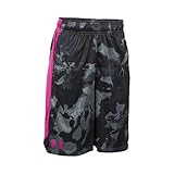 Under Armour Boys' Eliminator Printed Shorts, Gray Area/Tropic Pink, Youth Small
