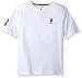 U.S. Polo Assn. Big Boys' Solid V-Neck T-Shirt With Large Embroidered Logo, White/Marina Blue, 14/16