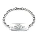 MakeMeThis Dolphins ID Bracelet IDB-03 - Stainless Steel - Non Allergenic - Adult, Youth & Child Sizes