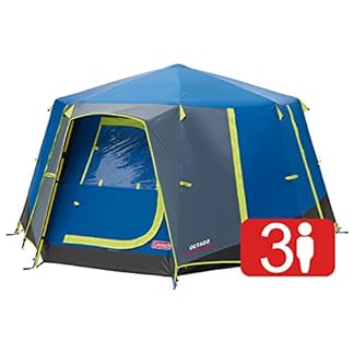 Coleman Tent Octago 3 Man Tent Ideal for Camping in the Garden Dome Tent Waterproof 3 Person Camping Tent with Sewn in Groundsheet
