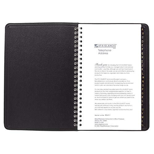 ATAGLANCE Large Telephone & Address Book, 800+ Entries, 47/8" x 8