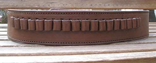 Brown Genuine Leather .45 Caliber Cartridge Gun Belt