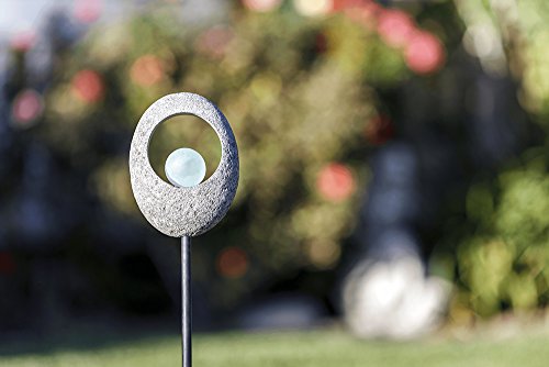 Natural Moon Stone Garden Stake (Glass Ball)