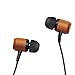 Divine Music 4 U Noise Cancelling Wood In-Ear Headphones-Earphones for Women & Men Provide Crystal Clear Stereo Sound,High Bass w/Inline Microphone & Controls, 2 Cords (Brown and Black)