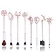 Thrones Eye Makeup Brushes - 8pcs Wand Makeup Brushes with Soft Synthetic Fiber and Metallic Handle for Eyebrow Eyeshadow Foundation Blending and Lips, Game Gift for Sister Girls (Rose Gold)