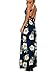 FFLMYUHULIU Women's Halter Floral Sleeveless Long Maxi Dress, C2602-Navy, Medium