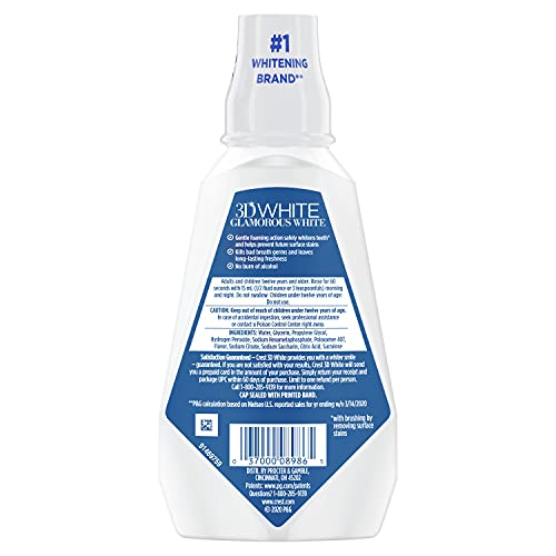 Crest 3D White Glamorous White Mouthwash, Alcohol Free MultiCare