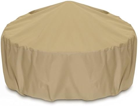 Smart Living 2D-FP80005 Fire Pit Cover With Level 4 UV Protection, 80-Inch, Khaki