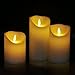 Big House Flickering Flameless Candles with Timer Remote Control 4 5 6 Inch Set of 3 Real Wax Pillar Battery Operated LED Candle