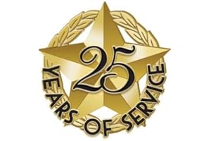 CROWN AWARDS 1" x1" 25 Of Service Recognition Lapel Pins, Star-Shaped 25 Year Of Service Gold Lapel Pins