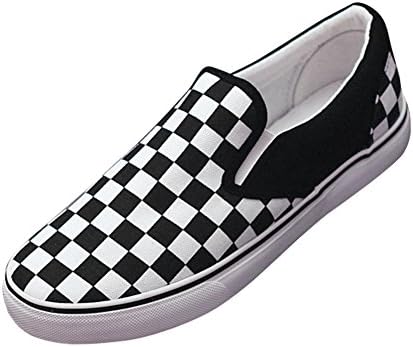 Paul Kevin Checkerboard Canvas Lazy Casual Flat Rubber Slip-On Shoe Black/White US 4.5 (EU 35)