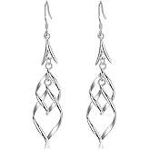 Linear Swirl Wire Earrings For Women dangling Boho Dangle Drop