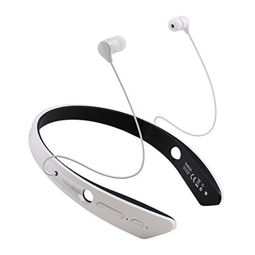 SNEER Premium 2016 Newest Mini Wireless Apt-X NFC Bluetooth Headset Stereo Sports/Running & Gym/Exercise w/Microphone for Iphone 6S Plus , Smart Phones #White