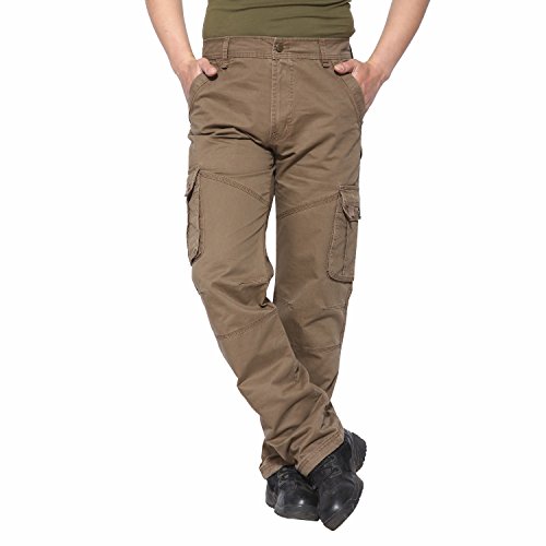 EKLENTSON Men's Cargo Pants Relaxed Fit Cotton Work Pants Multi Pockets Khakis - Thumbnail 7