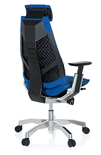 HJH-Office-652604-Sedia-Executive-Genidia-PRO-Tessuto-a-Rete-Blu-Sedia-da-Ufficio-ergonomica-Cromato
