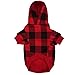 KOOLTAIL Plaid Cat Hoodie Pet Clothes Sweater with Hat and Pocket for Small Dogs Puppy Cats, Soft Winter Warm Dog Cold Weather Coat, Fleece Fall Dog Hooded Sweatshirt with Leash Hole, Christmas Red XS