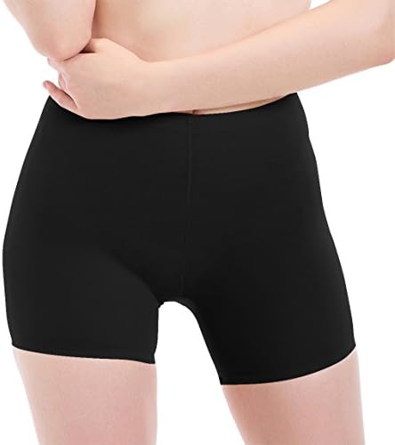 Tsher Women's Seamless Bamboo Short Thigh Underwear Boxer Boyleg Briefs Panty 5023 (Black, M)
