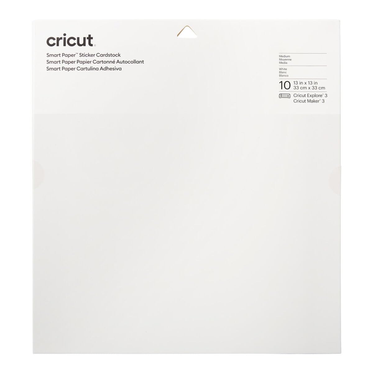 Cricut Smart Paper Sticker Cardstock | 10 Sheets | 33cm x 33cm | White