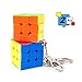 2 Pcs Mini 3x3 Cube Keychains, 1.18 Inch Speed Rubik's Key Ring