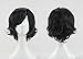 Happylifehere Fashion Short Layered Anime Black Cosplay Party Wig + Free Wig Cap