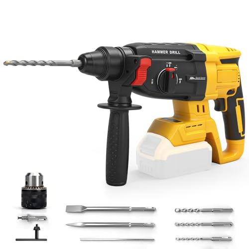 WingFly Cordless Rotary Hammer for Dewalt 18V 20V Impact Energy 3.2J with 3 SDS-plus Drilling Up to 28mm Brushless Hammer Motor Handle