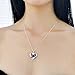 Sterling Silver Heart Necklace for Women Love Engraved Purple Cubic Zircon CZ Pendant Simulated Diamond Unique Valentine's Day Gifts For Her Anniversary Gifts for Her Gifts For Wife Girlfriend Girls