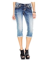 Vaqueros capri recortados con doble costura y contraste de Miss Me para dama
