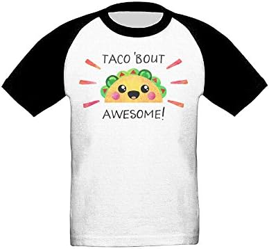 Kzsc55 Taco Bout Awesome children Short Comfortable Raglan Round Collar Tee Size4 Toddler