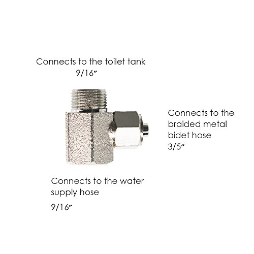 9/16" Brass Chrome 3-Way T-adapter Valve Diverter for BLENDX Bath Toilet Bidet Sprayer