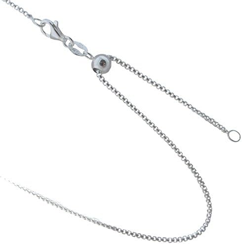 JOSCO Adjustable 1.2mm Round Box Chain 925 Sterling Silver Necklace. 20, 24 Inches or Make It Shorter