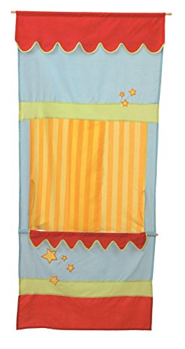 Roba Door Kasperle Theatre, Space Saving School Children Puppet Theater, Theater with Fabric Cover