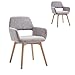 ceedment Small Modern Living Dining Room Accent Arm Chairs Club Guest with Solid Wood Legs(2, Light Grey)