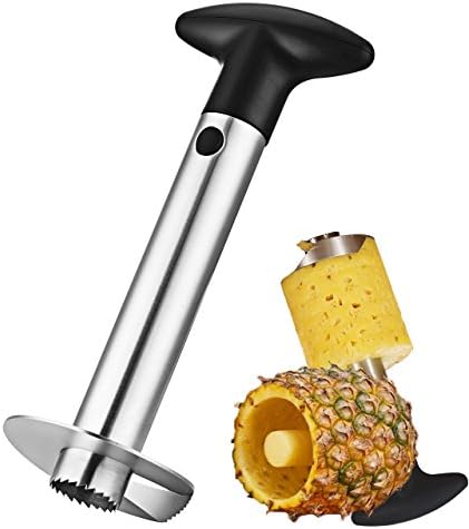 Primacc Pineapple Silver Stainless Steel Corer Slicer, Pineapple Cutter Remover For Diced Fruit Ringers Kitchen Tool