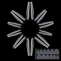 Fake Nails, Easkep False Nails Coffin Clear Nail Tips Acrylic Nails Ballerina Full Cover Nail for Nail Salons And DIY Nail Art 10 Sizes