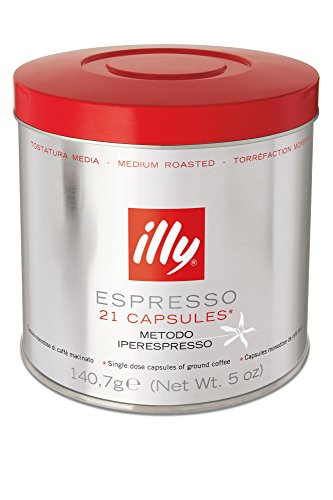 illy iperEspresso Capsules Medium Roast Coffee, 21-Count Capsules - 6 pack