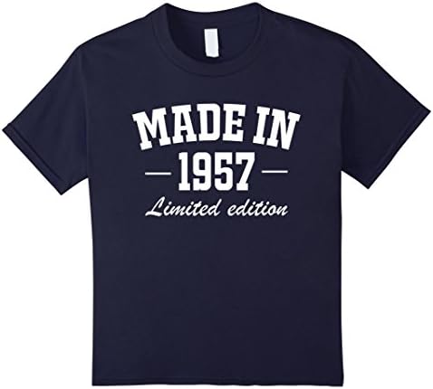 Kids Made In 1957 Limited Edition Birthday T-Shirt 6 Navy
