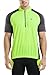 KORAMAN Men's Reflective Short Sleeve Cycling Jersey with Zipper Pocket Quick-Dry Breathable Biking Shirt Green 2XL