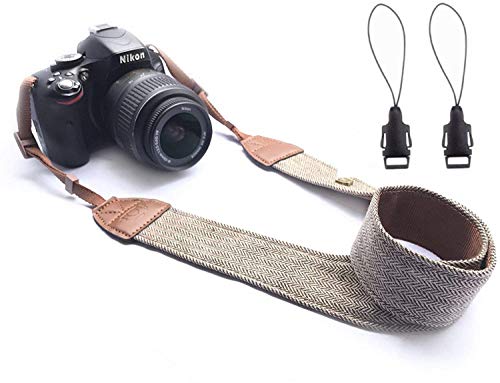Wanby Neck Shoulder Belt Strap, Vintage Print Soft Colorful Camera Straps for Women/Men, All DSLR/Nikon/Canon/Sony/Olympus/Samsung/Pentax/Olympus (Brown)